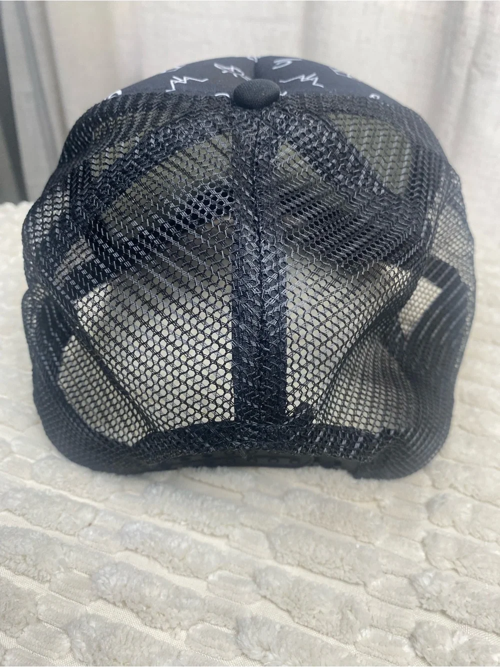 Western Cattle Brands Trucker Hat Black White All Over Print Mesh Snapback Cap